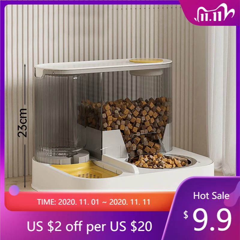 

Automatic Cat Feeder Transparent Pet Food Dispenser Large Capacity Portion Control Removable Bowl Easy Cleaning Durable
