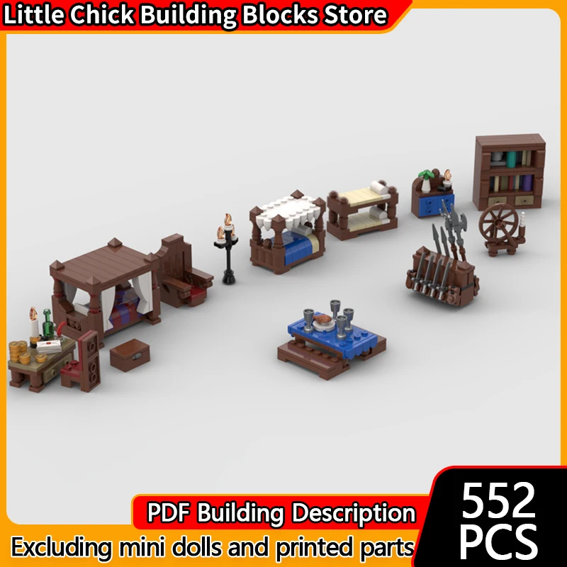 

Medieval Castle Model MOC Building Bricks Castle Accessories Modular Technology Children Holiday Gifts Assemble Toys Suit