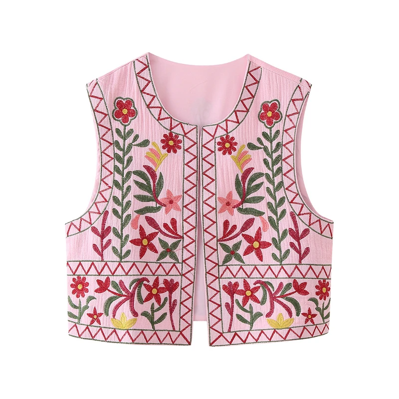 

Women's New Fashion Casual Loose Embroidered Vest Jacket for Women