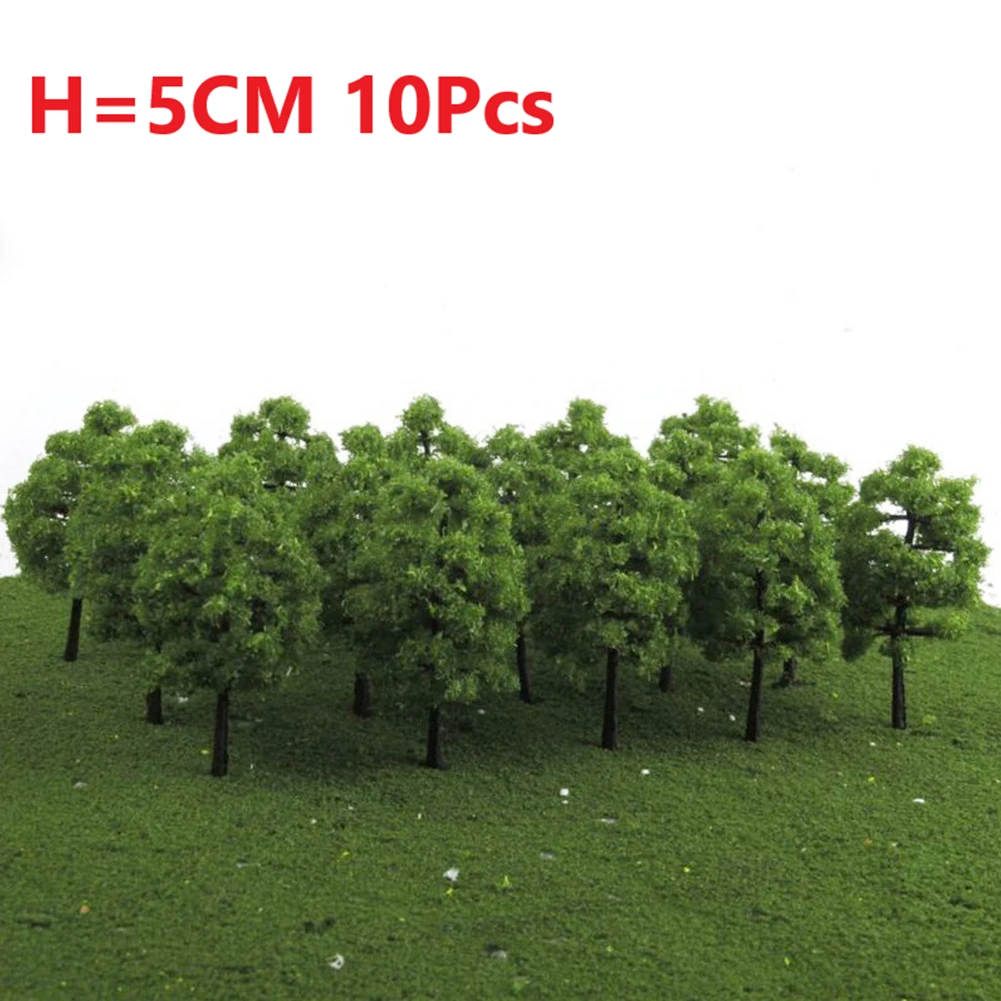 10pcs 5cm Plastic Model Trees Train Railroad Layout Decoration Artificial Miniature Tree Scenery Building Landscape Accessories