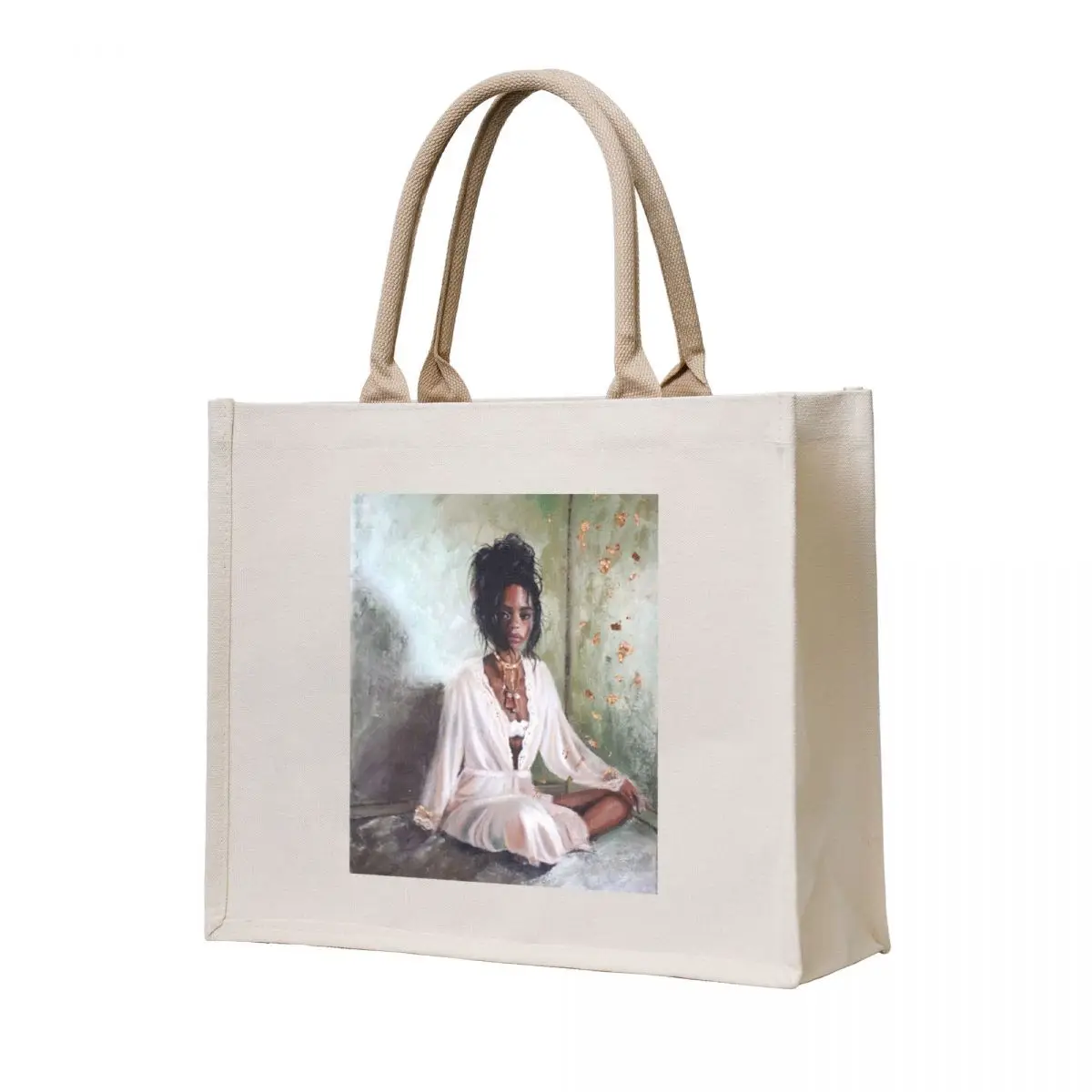 

Golden girl portrait Tote Bag Shopper bag cute pouch bag Women's