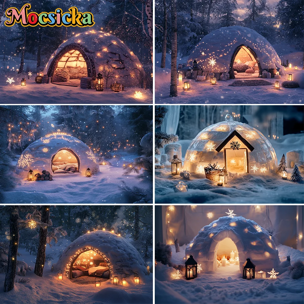

Photography Background Winter Christmas North Pole Snowy Forest Xmas Kids Family Portrait Decor Backdrop Photo Studio