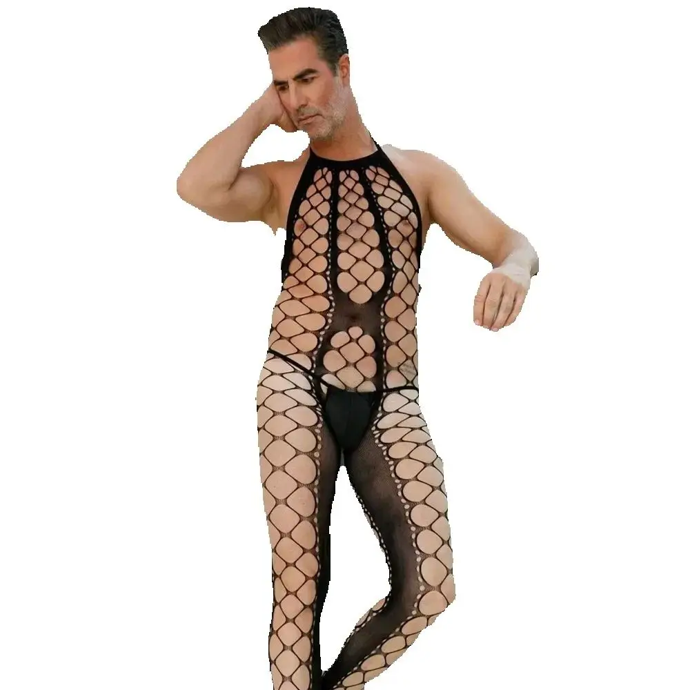 

Горячие вечерние сетчатые чулки для мужчин, эротические прозрачные боди для парней, эротическая одежда для взрослых, порно Babydolls, ажурный наряд