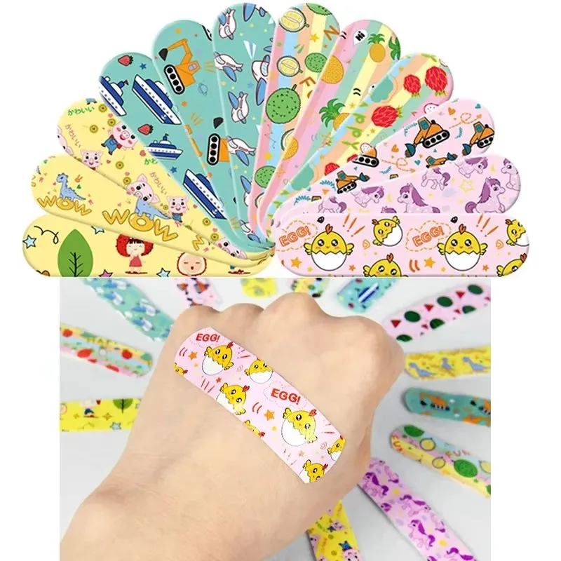 120-480pcs Cartoon Pattern Waterproof Hemostasis Band Aid Stickers Kids Adhesive Bandage Wound Plaster First Aid Emergency Kit