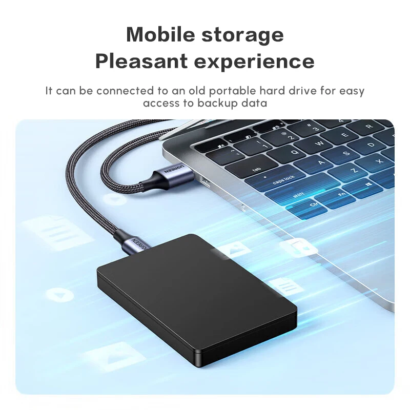 UGREEN ミニUSBケーブル USB 2.0 タイプA - ミニBケーブル ナイロン編み込み充電コード