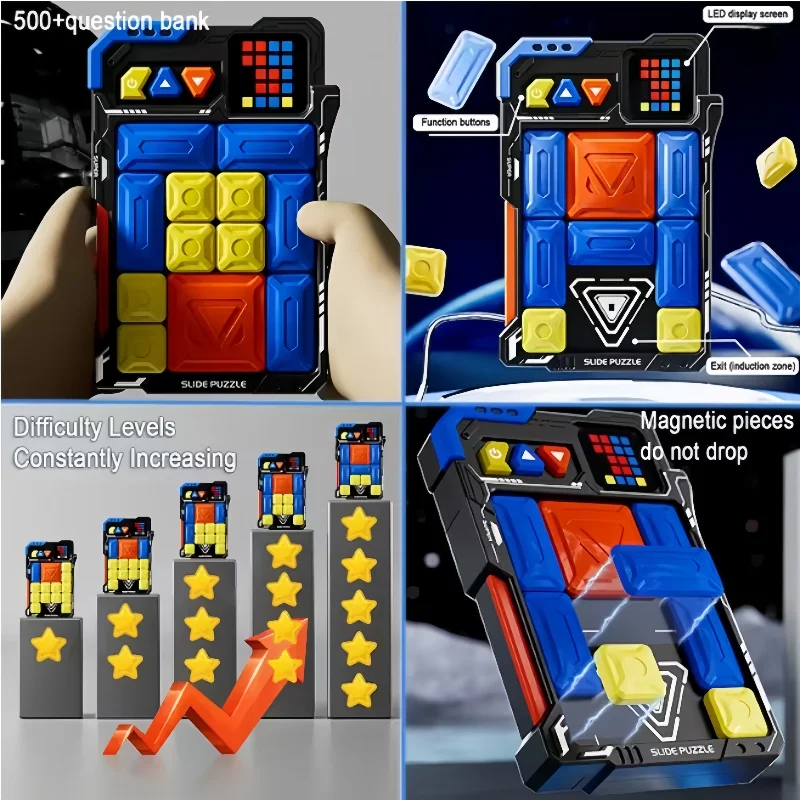 لعبة الهروب منزلق للغاية لعبة تململ محمولة 500+ تحديات لعبة الدماغ المغناطيس التلقائي التفكير المنطقي هدية للأطفال