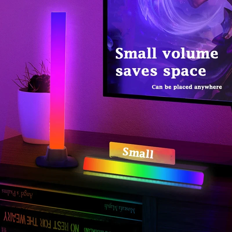 Luz LED inteligente para recoger música, lámpara ambiental RGB con Control de sonido sinfónico, ritmo musical, Control por aplicación para TV,