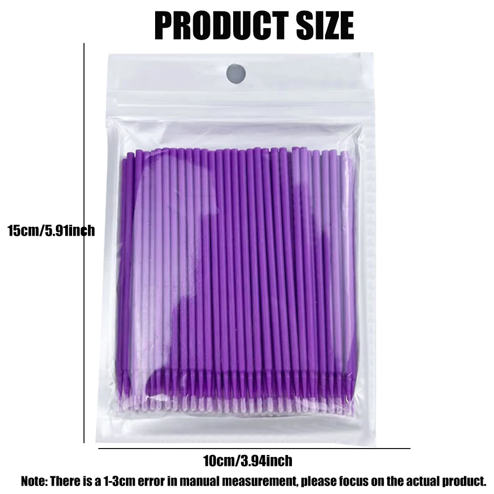 500/1000PCS Cleaning Crystal Brush Eyelash Micro Brush Eyelash Brush Highly Colorful Beauty Makeup Clean Remover Tool Wholesaler