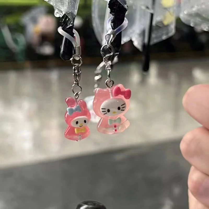 Cute Mini Hello Kitty Keyring Cartoon KT Cat Kitten Keychain Lovely Bag Pendant Earphone Case Charm Key Holder For Friend Gift