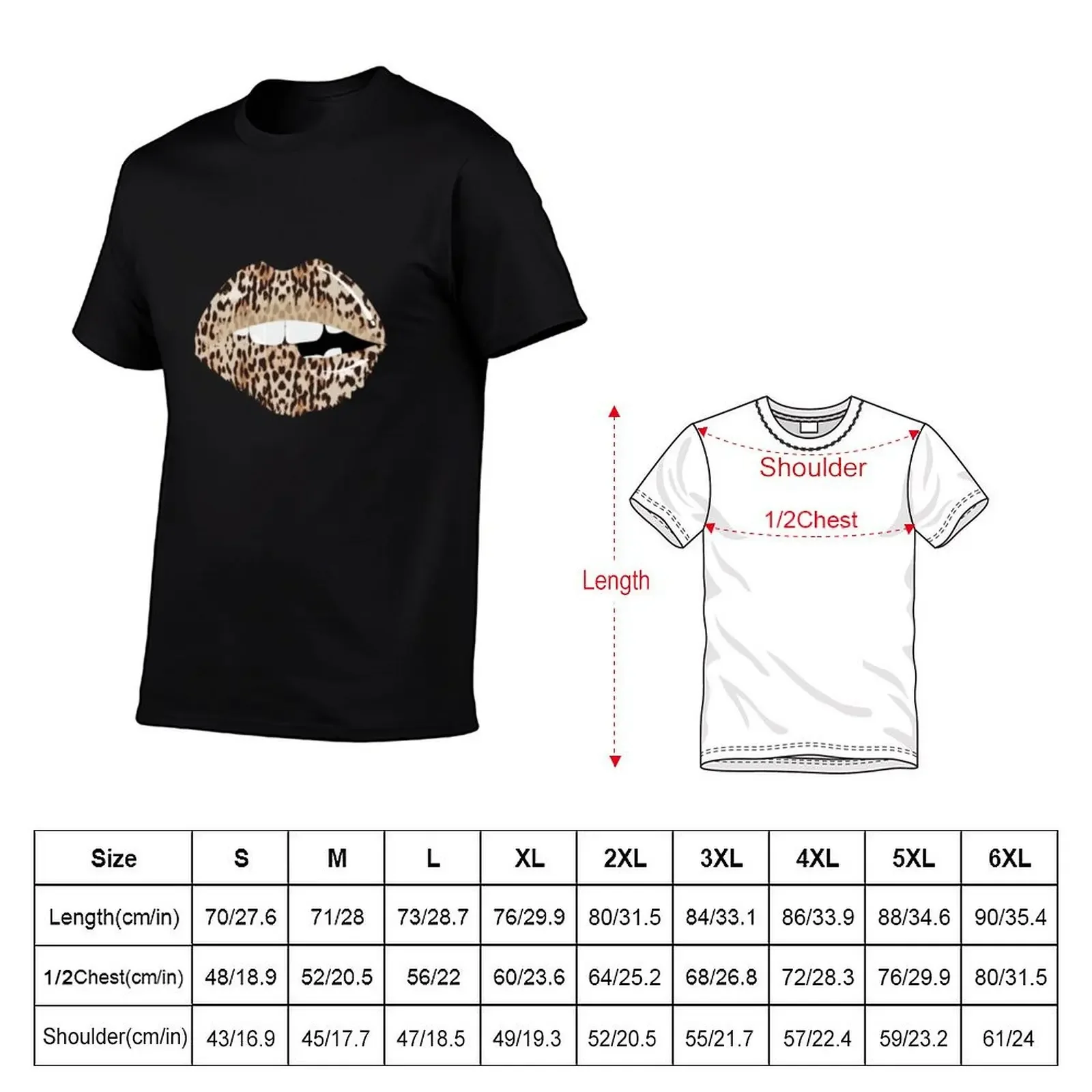 Sexy Leopard Print Lips Kiss Me Love Pout Lipstick T-Shirt plus size tops custom t shirt anime mens graphic t-shirts pack