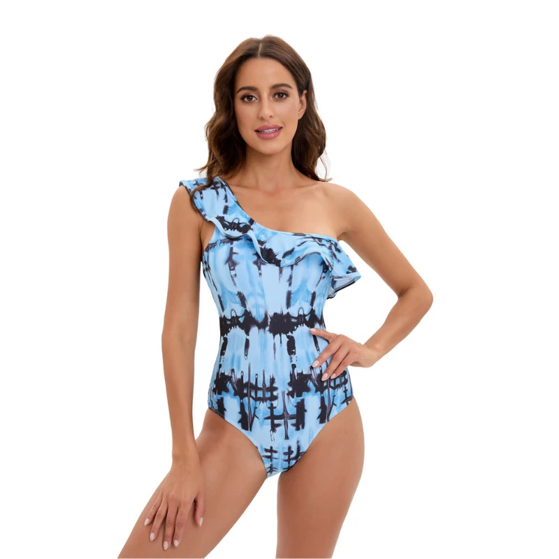 

Off The Shoulder Female Bodysuit Bikini Printed One Piece Swimwear Sexy Women Backless Swimsuit Multicolor Ladies Bathing Suit