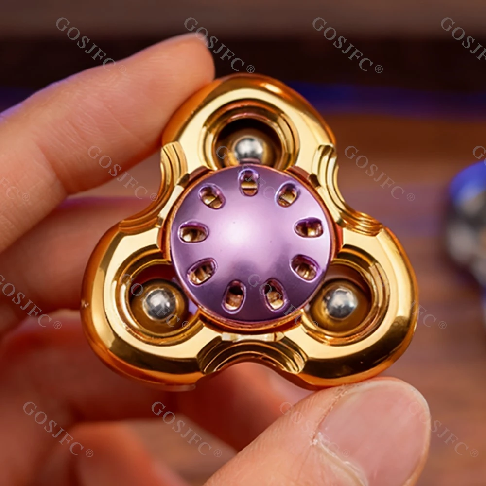 وسيم الرجل EDC جي ليان تململ سبينر الألومنيوم الفولاذ المقاوم للصدأ الدوران ثلاثة شفرات دفع الشعور تململ سبينر مكتب الملحقات