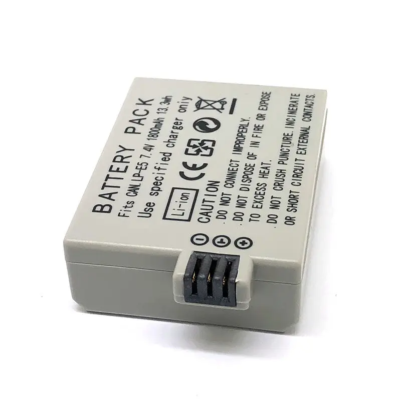 بطارية 7.4 فولت 1800 مللي أمبير في الساعة LP-E5 LPE5 مع شاحن USB من النوع C لكاميرات كانون EOS 450D 500D 1000D 2000D KISS F X2 X3 XS