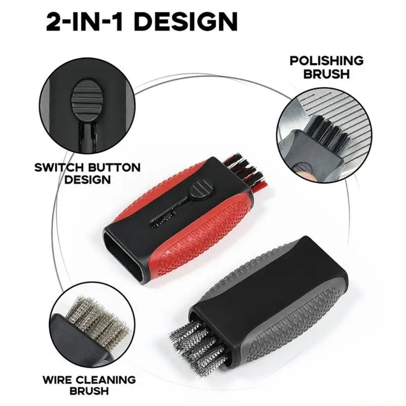 M5TC 2 in 1 Retractable Double Side Golf Cleaning Brush Golf Club Cleaner Golf Ball Grooves Clean Tool Putter Wedges Cleaner