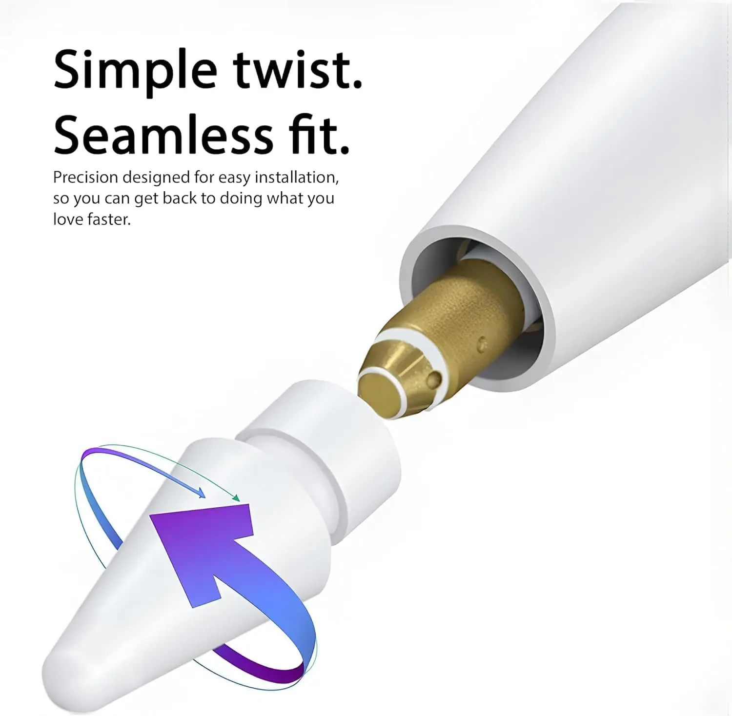 교체용 애플 펜슬 팁(12팩) – 프로, USB-C, 2세대 및 1세대와 호환 가능 – 오리지널 소재 펜촉