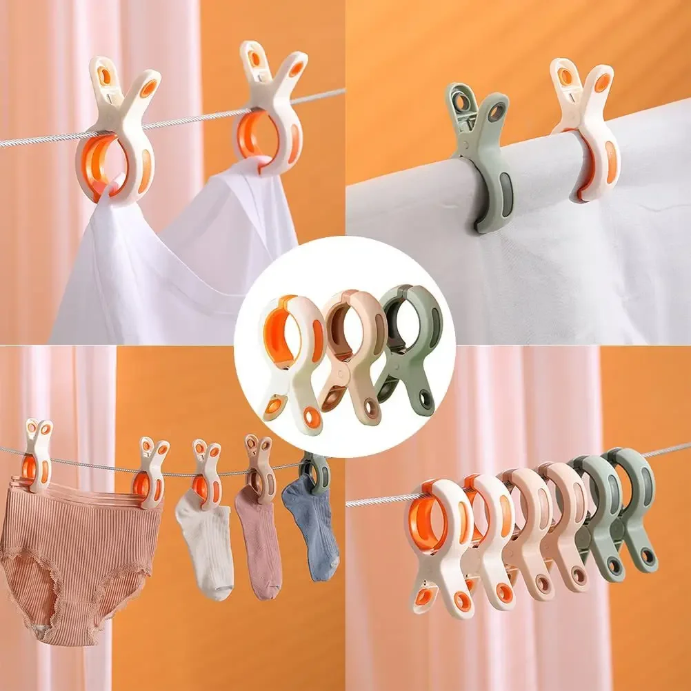 Juego de Clips de plástico ABS para Toalla de playa, pinzas grandes a prueba de viento para colgar ropa, soporte de abrazadera de edredón para silla