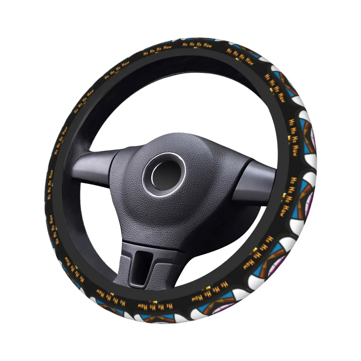 Clashed Royales غطاء عجلة القيادة سيارة يضحك الملك غطاء حماية مريح لطيف لوازم السيارات لمدة 14.5-15 بوصة