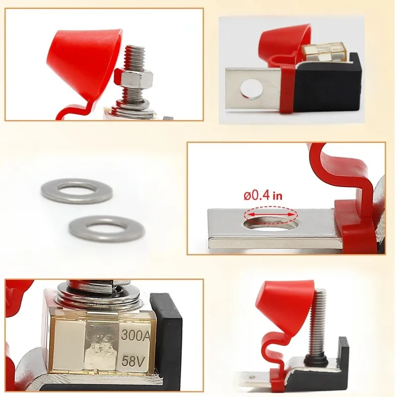 

Для лодочного грузовика RV M8 30A-300A Комплект блока предохранителей MRBF для крепления клемм аккумулятора 58 В с одной шпилькой Предохранитель аккумулятора морской рейтинг 5/16 дюйма