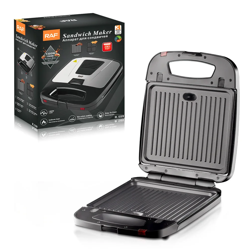 

RAF 2-in-1 Electric All-in-One Kitchen Machine for Household Use for Steak Hamburger Omelette Panini Breakfast Barbecue!