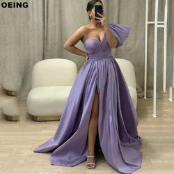 OEING Lavender Prom Dresses Elegant Side Split One-Shoulder Ladies Evening Dress Special Occasion Gowns Vestidos De Noche