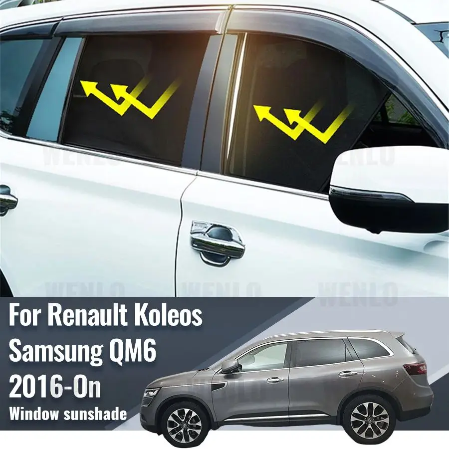 

For Renault Koleos Samsung QM6 2016-2023 2024 Magnetic Car Sunshade Front Windshield Curtain Rear Side Window Sun Shades Shield