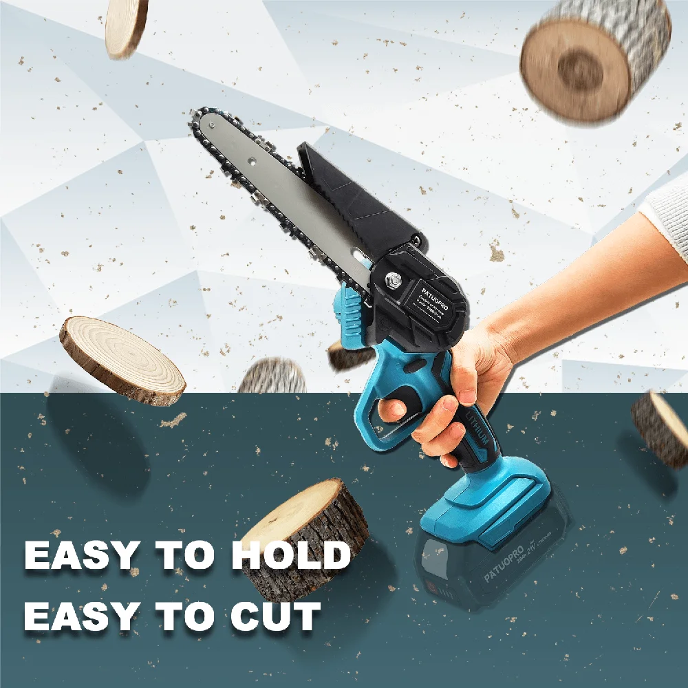 Mini 6 Inch Cordless Electric Chain Saw Wood Cutter Garden Tree Logging Saw Power Tools Fit For Makita 18V Battery (No Battery)