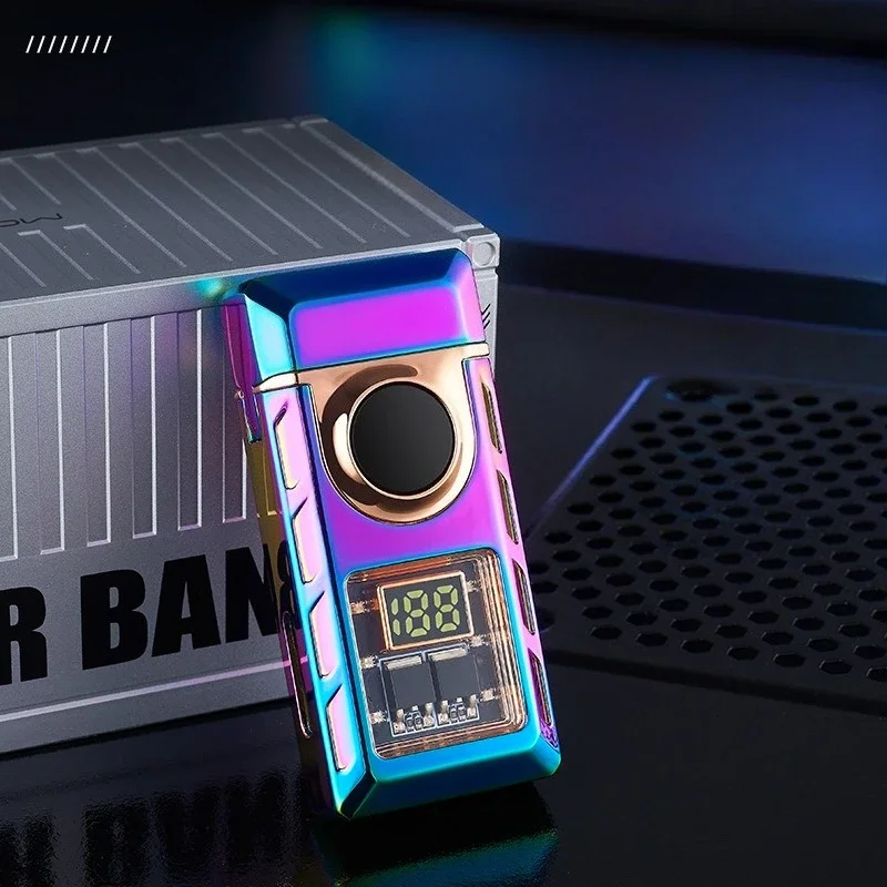 Gas and Electricity Dual-medicine Smart Digital Display Visual Action Lighter Advanced Metal Electric Lighter Smoke Accesoires