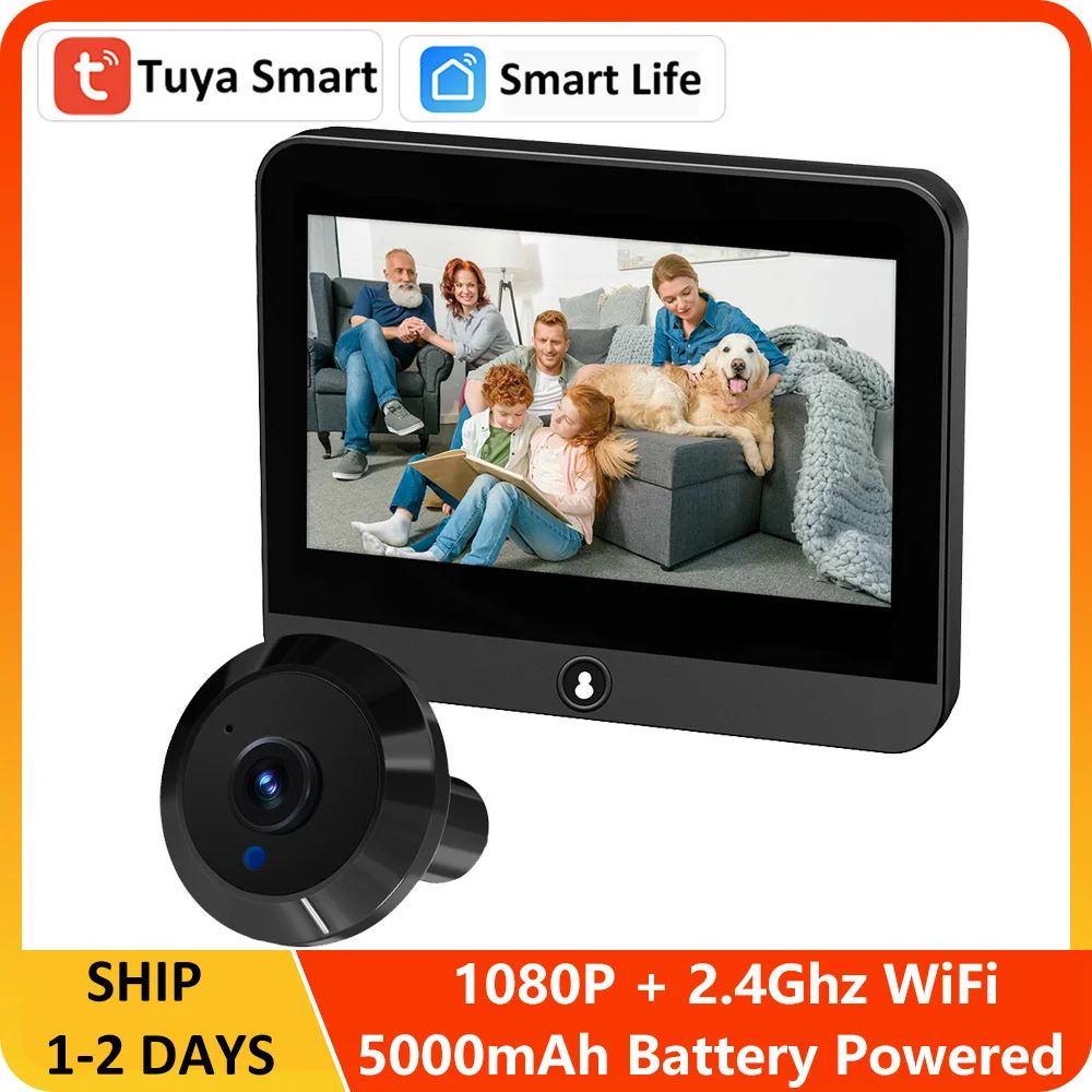 

2.4G WiFi Мини Камера Безопасности Tuya Smart 1080P Микроволновый Радар Дверные Глазки Цифровой Дверной Глазок Беспроводной Дверной Звонок Для Дома