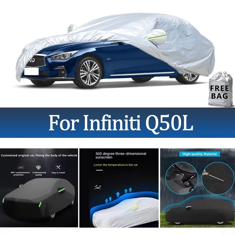 

For Infiniti Q50L Car Cover Outdoor Protection Covers Snow Sunshade Waterproof Dustproof Exterior UV Car Accessories