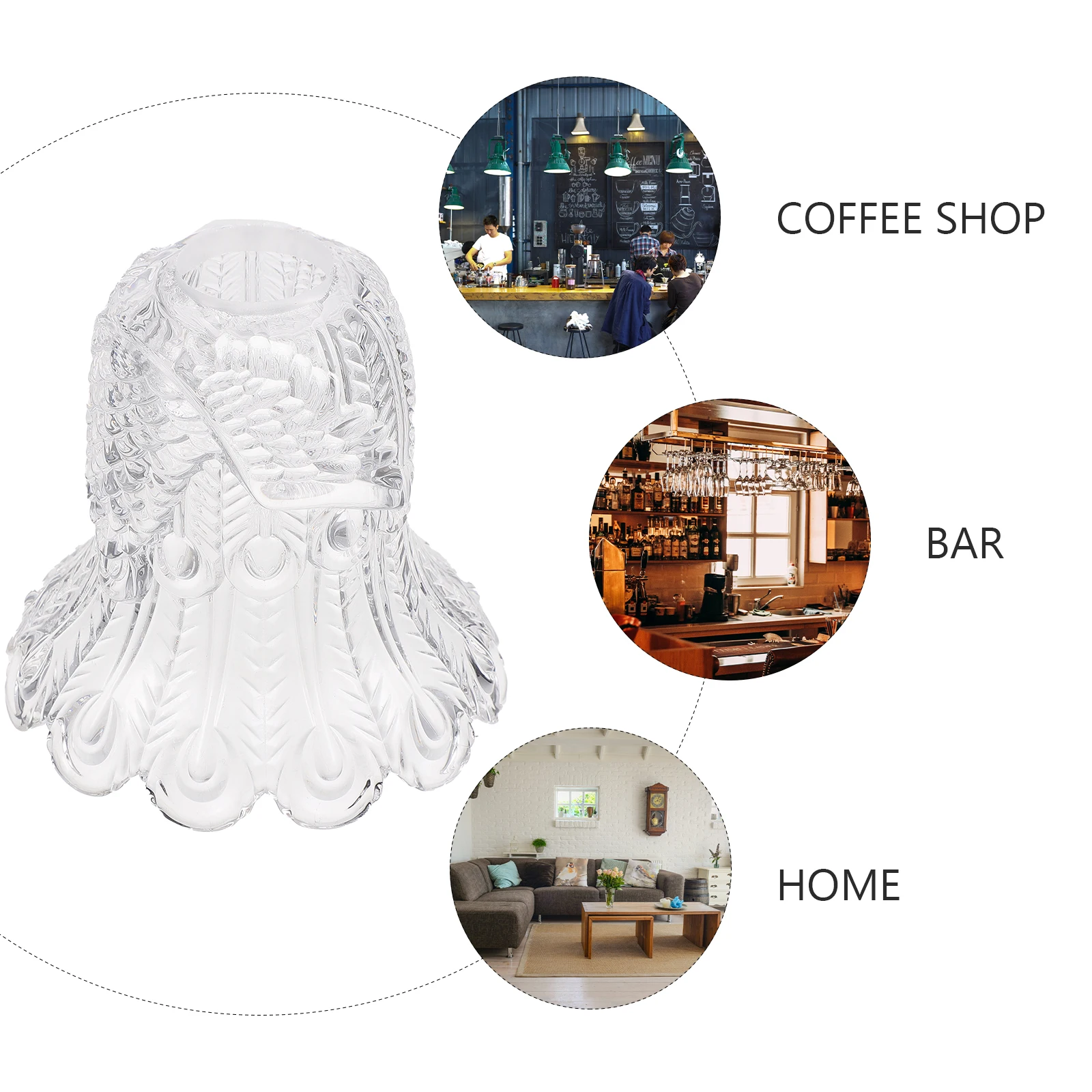 

1Pcs Glass Lampshade Transparent European Simple Style Lamp Cover Bedroom Decorative Ceiling Wall Lamp Durable Accessory