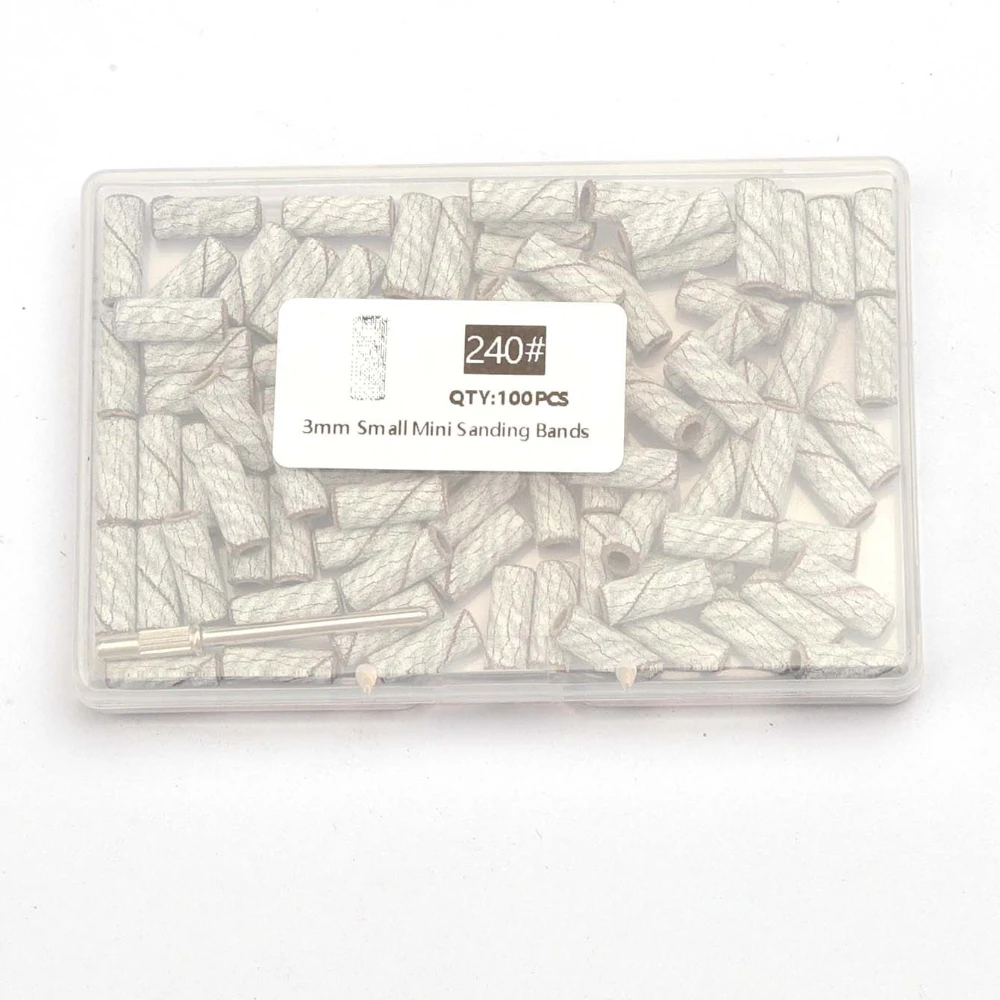 100 szt. Mini Pasów Ściernych 3.1mm Zestawy Frezów do Paznokci z Trzpieniem Akcesoria do Manicure Elektrycznego Narzędzie do Usuwania Martwego Naskórka