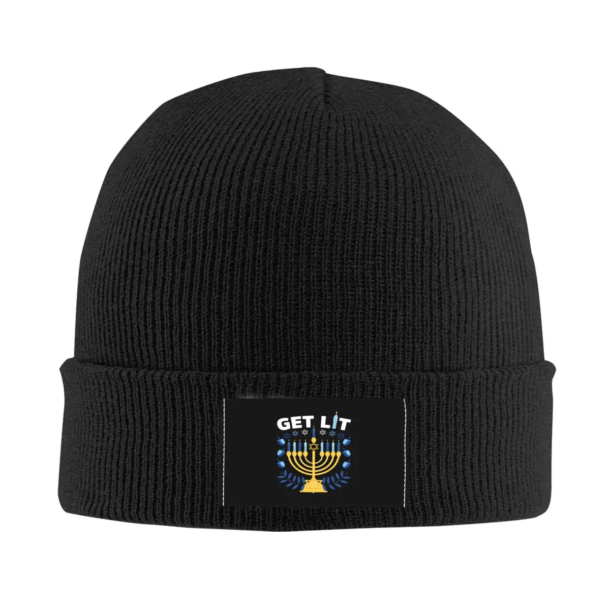 Get Lit Hanukkah Knitted Caps for Women Men Beanies Winter Hat Acrylic Israel Casual Cap