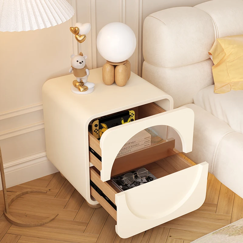 Japanese Classic White Nightstands Design Storage Unique Lounges Bedside Table Modern Narrow Mesitas De Noche Room Furniture