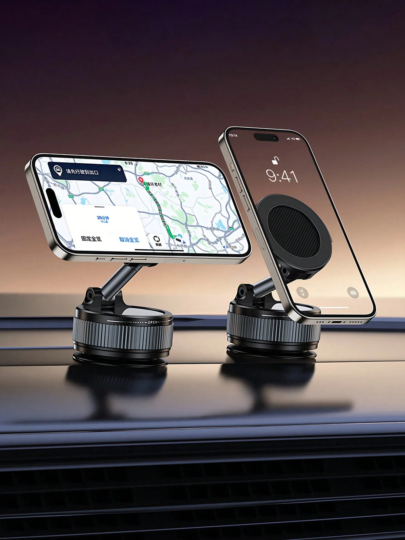 

Universal 3-Axis Magnetic Vacuum Phone Mount – 360° Rotating, Strong Magnetic & Vacuum Suction, Foldable Design, Durable Alloy A