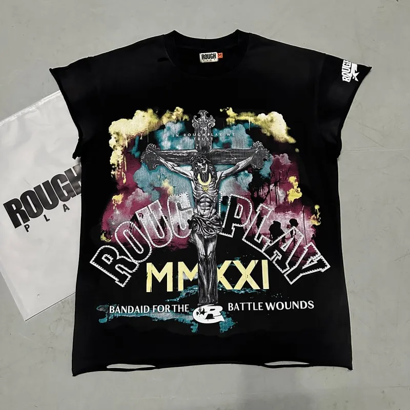 

Retro Print High Street Casual Waed Men Women ort Sve T-irt Loose Fit Cotton round Ne Top for Teenagers