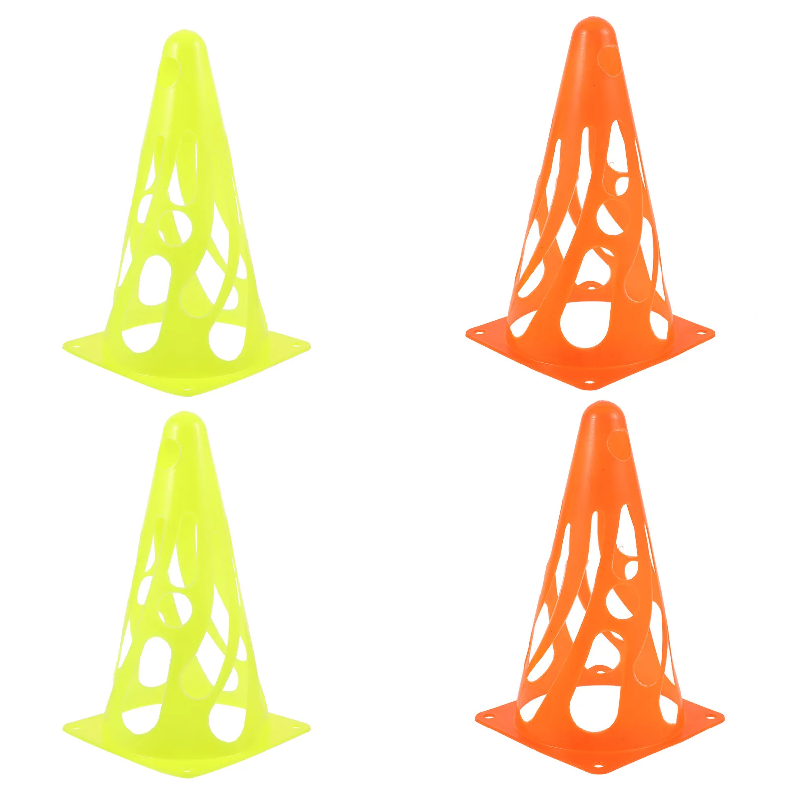 

Набор из 4 прочных портативных конусов для тренировок по футболу, для спортивных упражнений, активного отдыха на улице, многофункциональные, для организации дорожного движения
