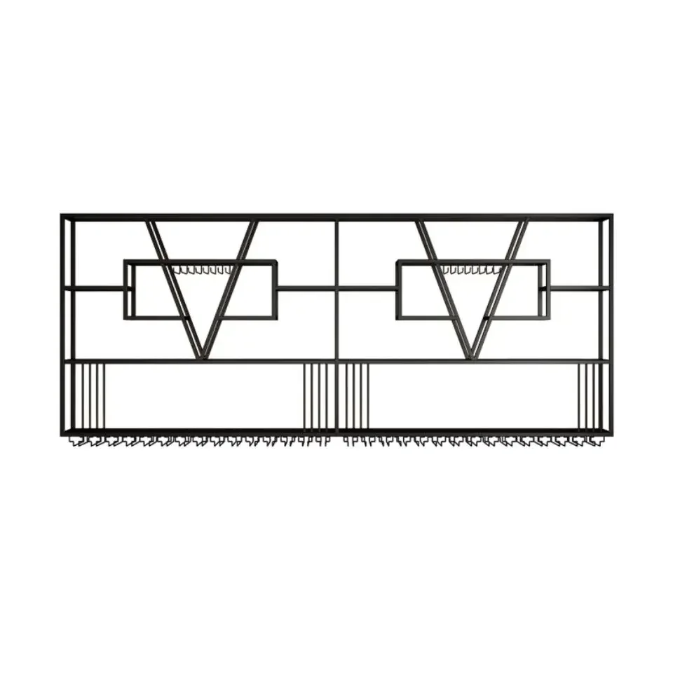 

Wine cabinet hanging display rack Restaurant Baijiu cabinet Bar counter Creative wrought iron wall Wine rack Wall hanging