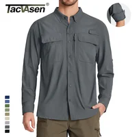 TACVASEN-camisas de pesca con protección solar UPF 50 + para hombre, camisas de manga larga de secado rápido, de malla transpirable, para senderismo y trabajo