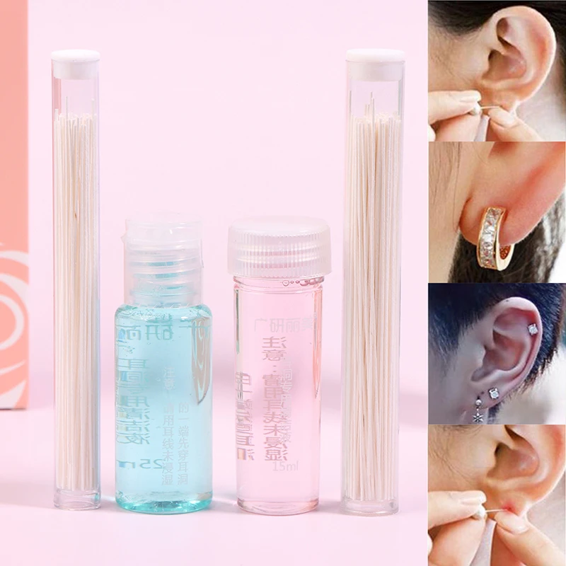 70/160pcs Disposable Earrings Hole Clean Paper Line For Removing Dirt Odor Ear Piercing Cleaning Effective Ear Hole Cleaner Tool