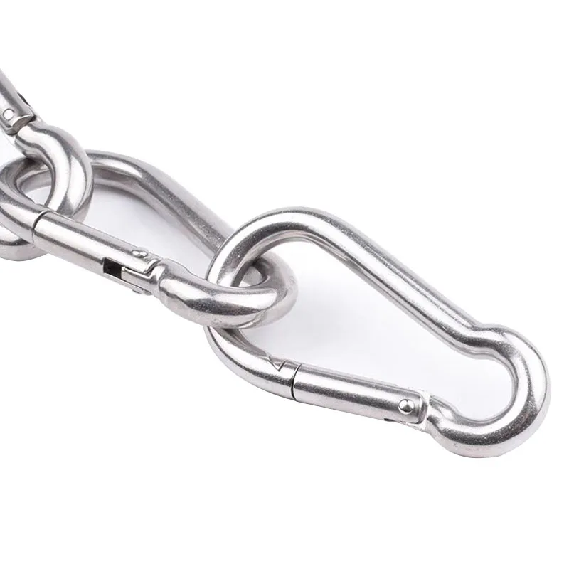 1/2/4PCS Frühling Snap Haken Karabiner M4 M5 M6 M8 304 Edelstahl Schaukel Seil Link schnalle Camping Klettern Verbindung Schnallen