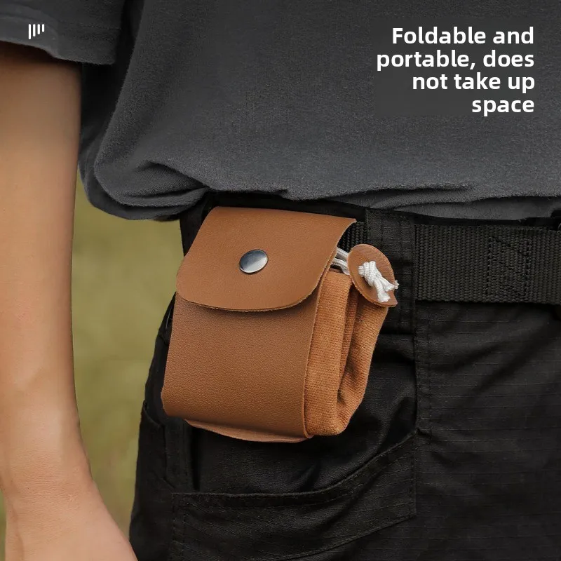 Outdoor Foraging Bag, Fruit Picking Bag, Waist-Hung Tool Fanny Pack, Drawstring Bag, Foldable Canvas Tool Storage Bag