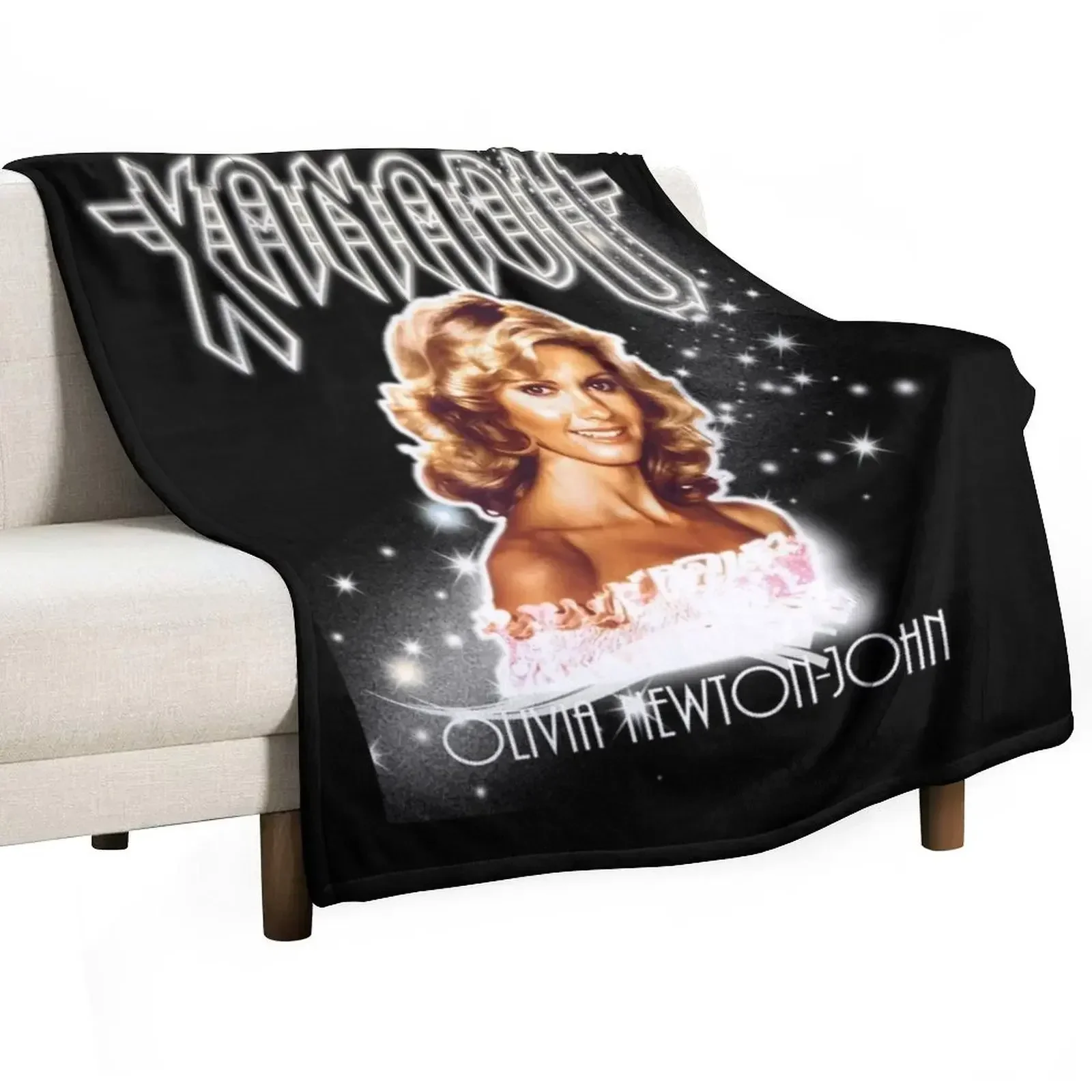 

Olivia Newton-John - Xanadu - Million Lights Dancing Classic Throw Blanket Retros Flannel Fabric Furry Blankets