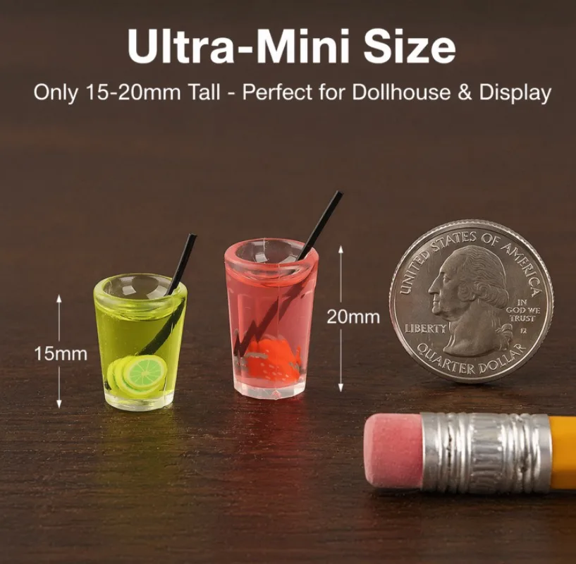 Miniature Simulation Drink Ornaments Iced Americano Lemon Water Model Cute Summer Style Car Interior Decor Creative Tiny Toy