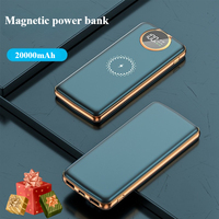 New Business Magnetic Wireless Power Bank 20000 MAh Large Capacity Portable Charger External Battery for iPhone Xiaomi Samsung