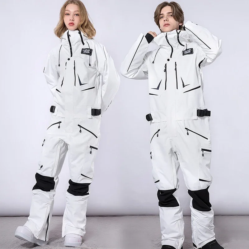 2024 new Windproof Mountain Snowboard Female Clothes Outdoor Waterproof Warm Ski Jumpsuit Woman Winter One Piece Men Snowsuit
