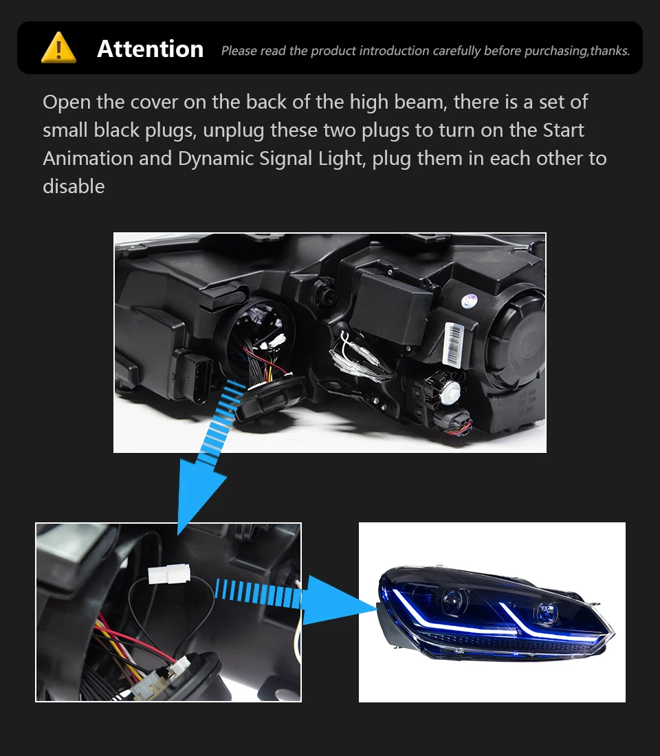 AKD Car Styling Head Lamp for VW Golf 6 Headlights 2009-2012 Golf 6 LED Headlight DRL Signal Lamp Hid Bi Xenon Auto Accessories