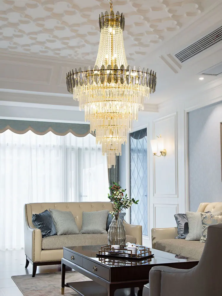 

Dimmable LED Home Deco K9 Crystal 2024 Chandelier Lighting Hanging Lamps Lustre Suspension Luminaire Lampen For Living Room