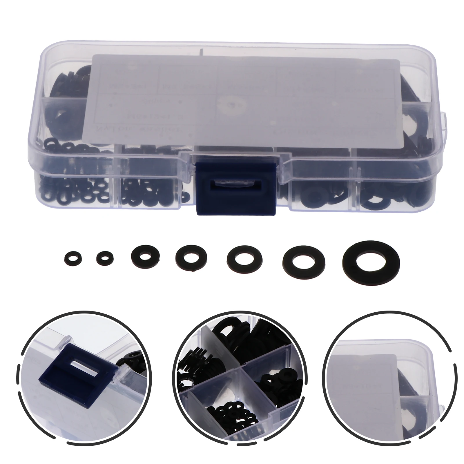 

350pcs Nylon Flat Washers Gaskets Spacers Plastic Insulation Heat DIY Home Automotive Marine Semiconductor Aerospace Hardware