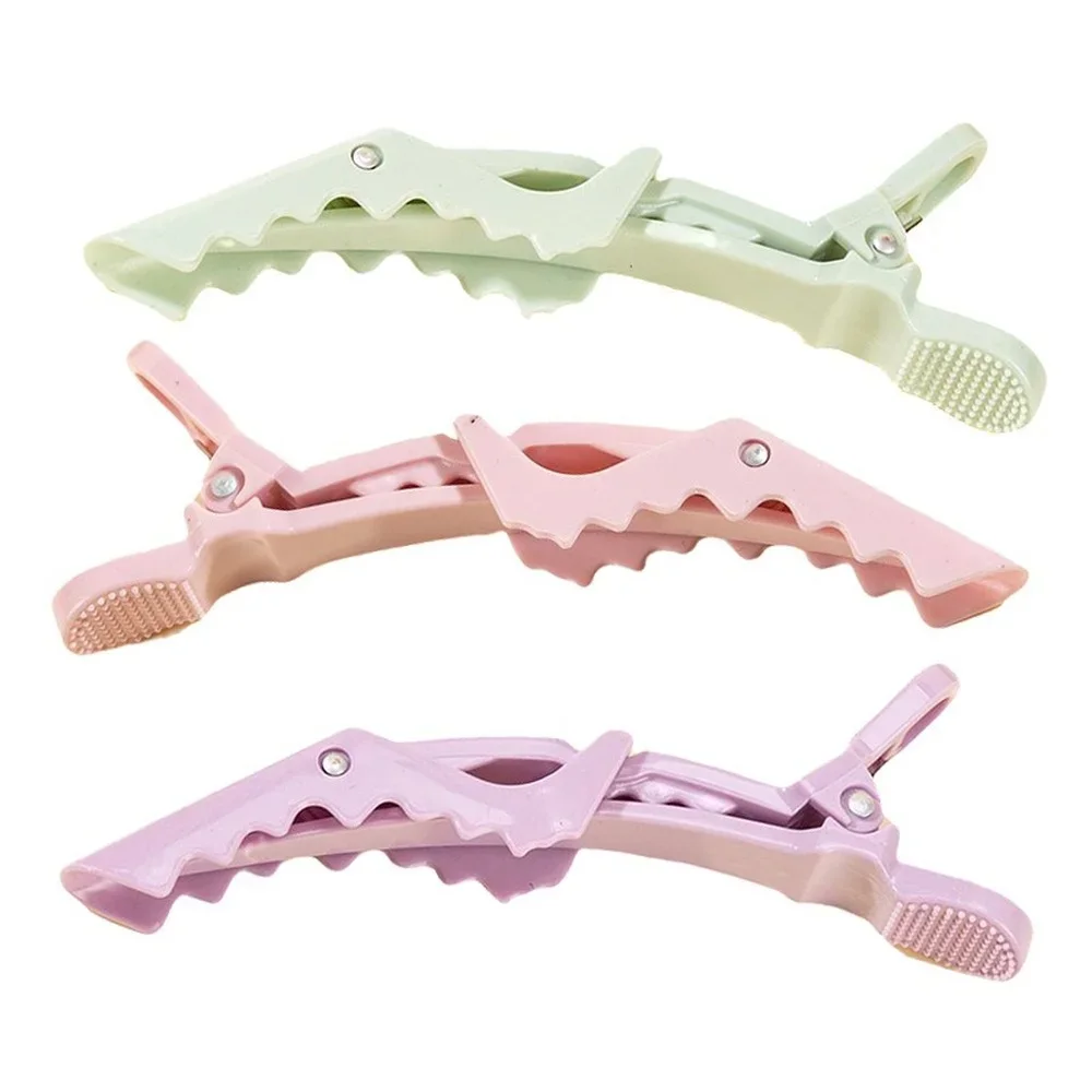 

6pcs Plastic Hair Clip Hairdressing Clamps Claw Section Alligator Clips Barber Crocodile Clips Hairpin Salon Styling Accessories