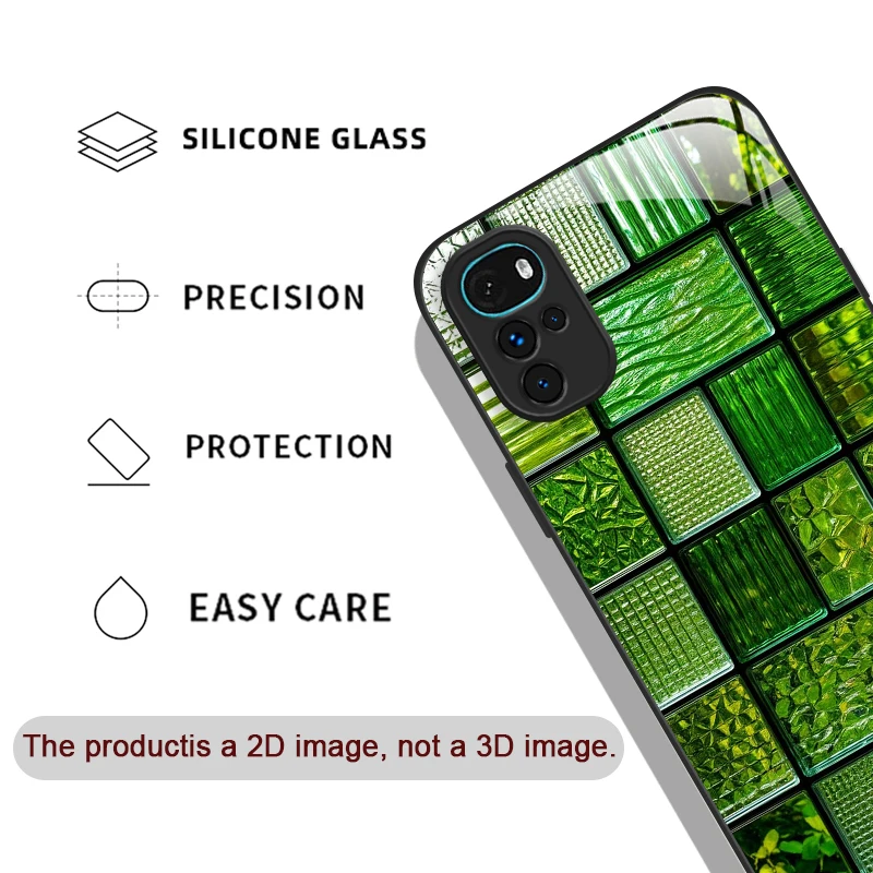 خمر الفني مربع لغز كريستال الزجاج المقسى جراب هاتف لموتورولا موتو G85 G84 G75 Edge 50 الانصهار 40 Neo 30Pro غطاء